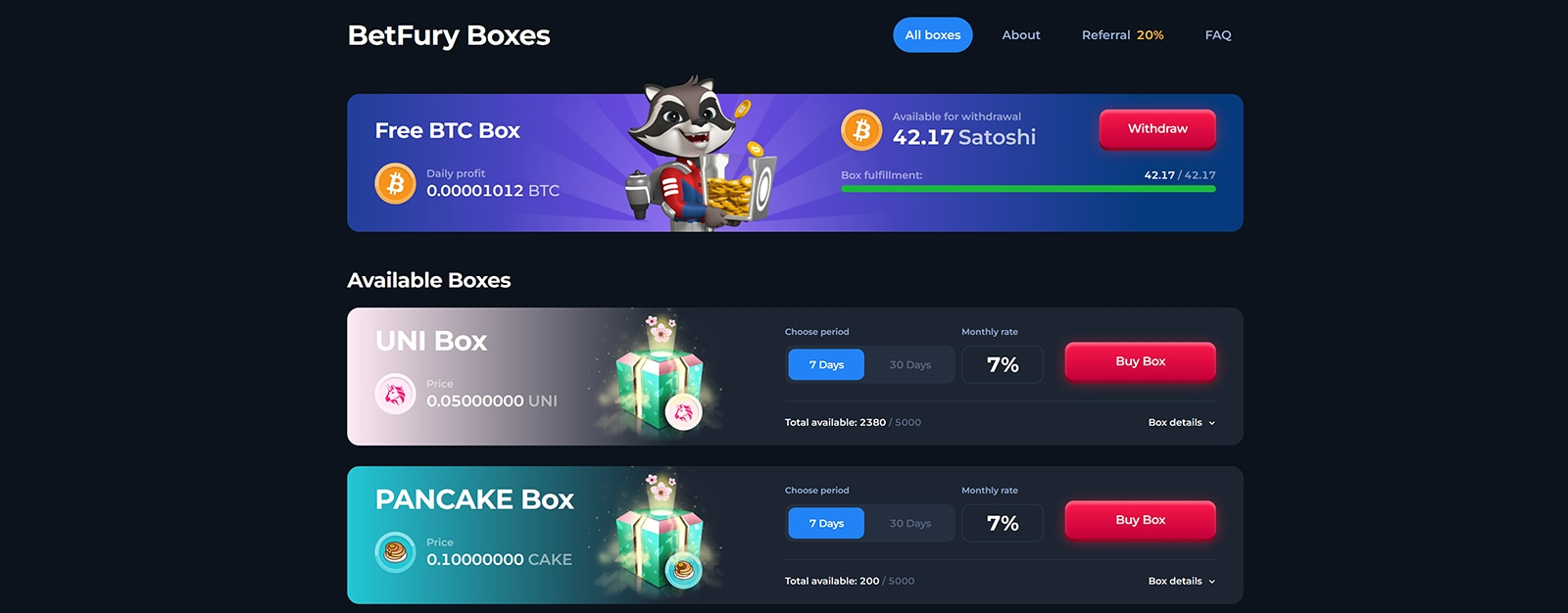 betfury free crypto box