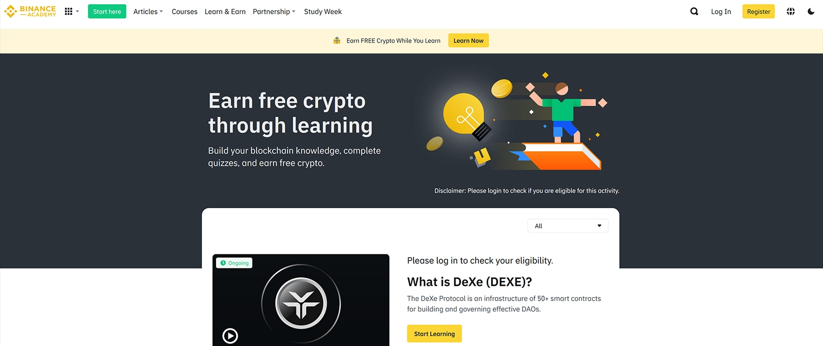 binance earn and learn