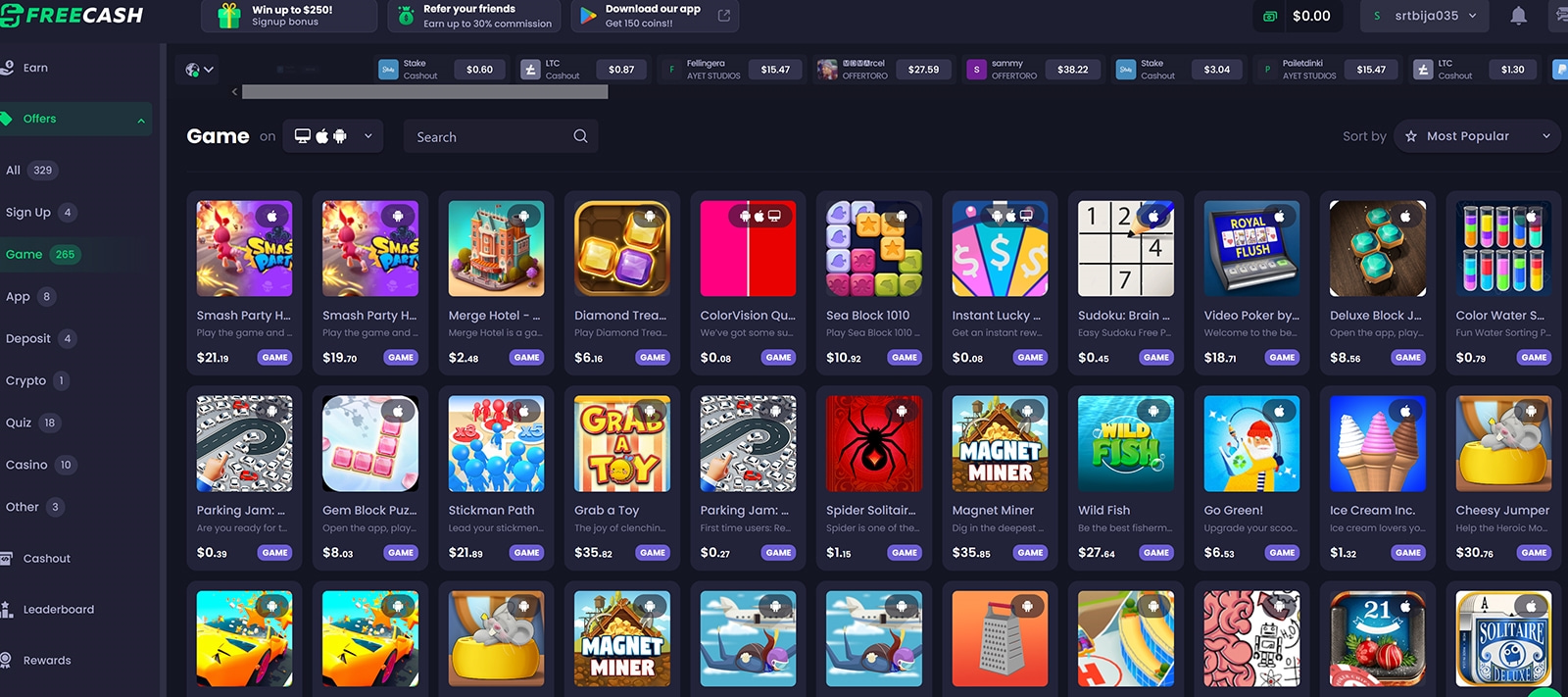 freecash earning