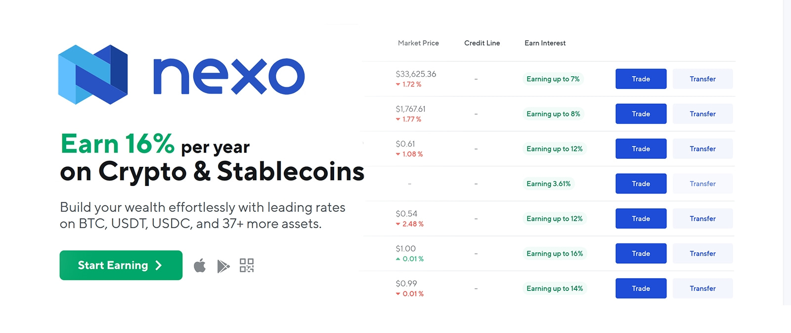 nexo wallet staking earn crypto interest